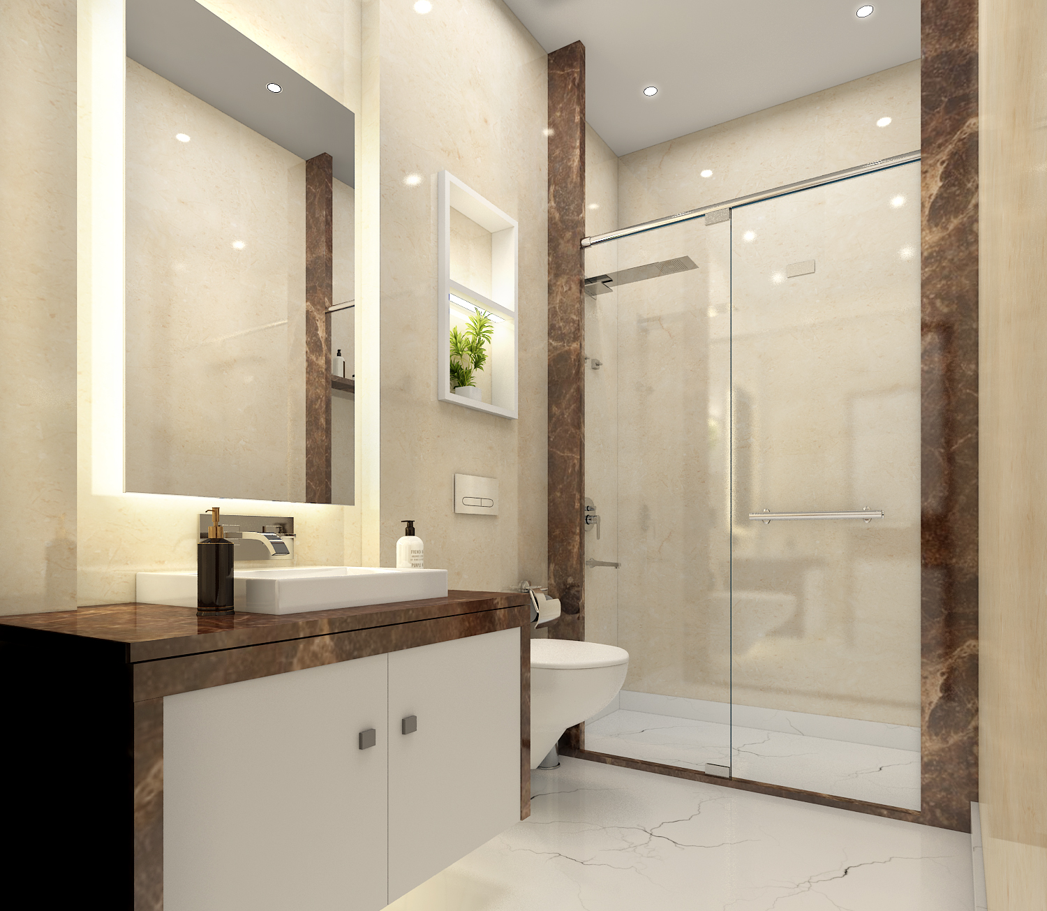3D interior visualization of a designed space